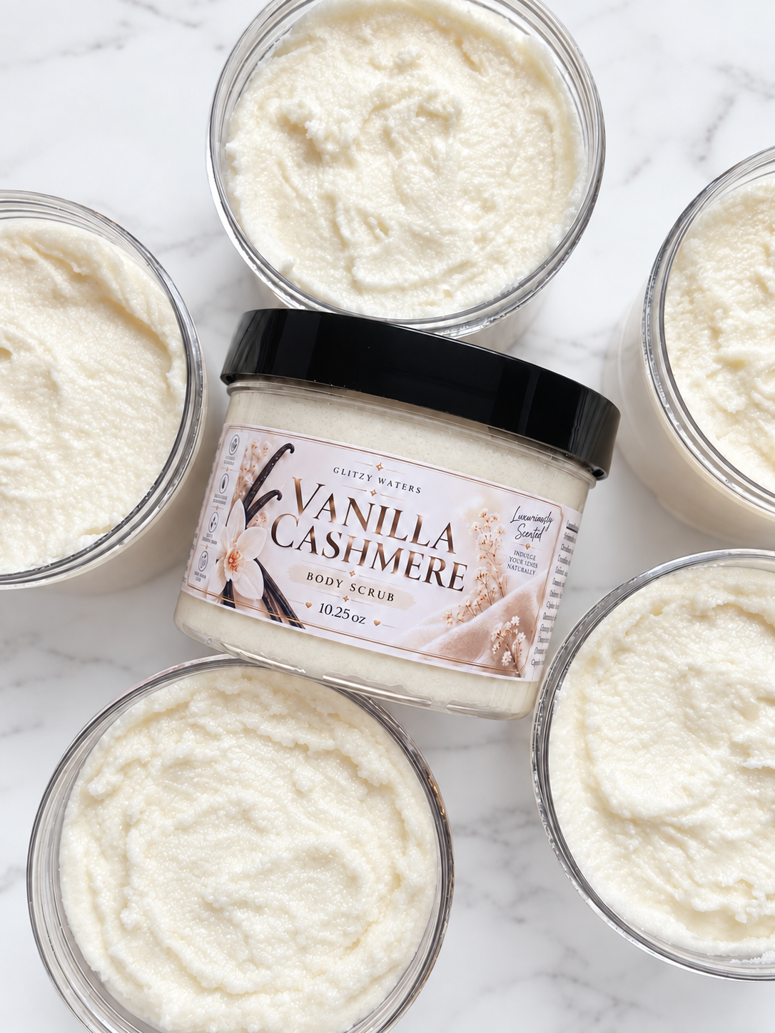 Vanilla Cashmere Sugar Scrub – handcrafted sugar scrub by Glitzy Waters, photo 3