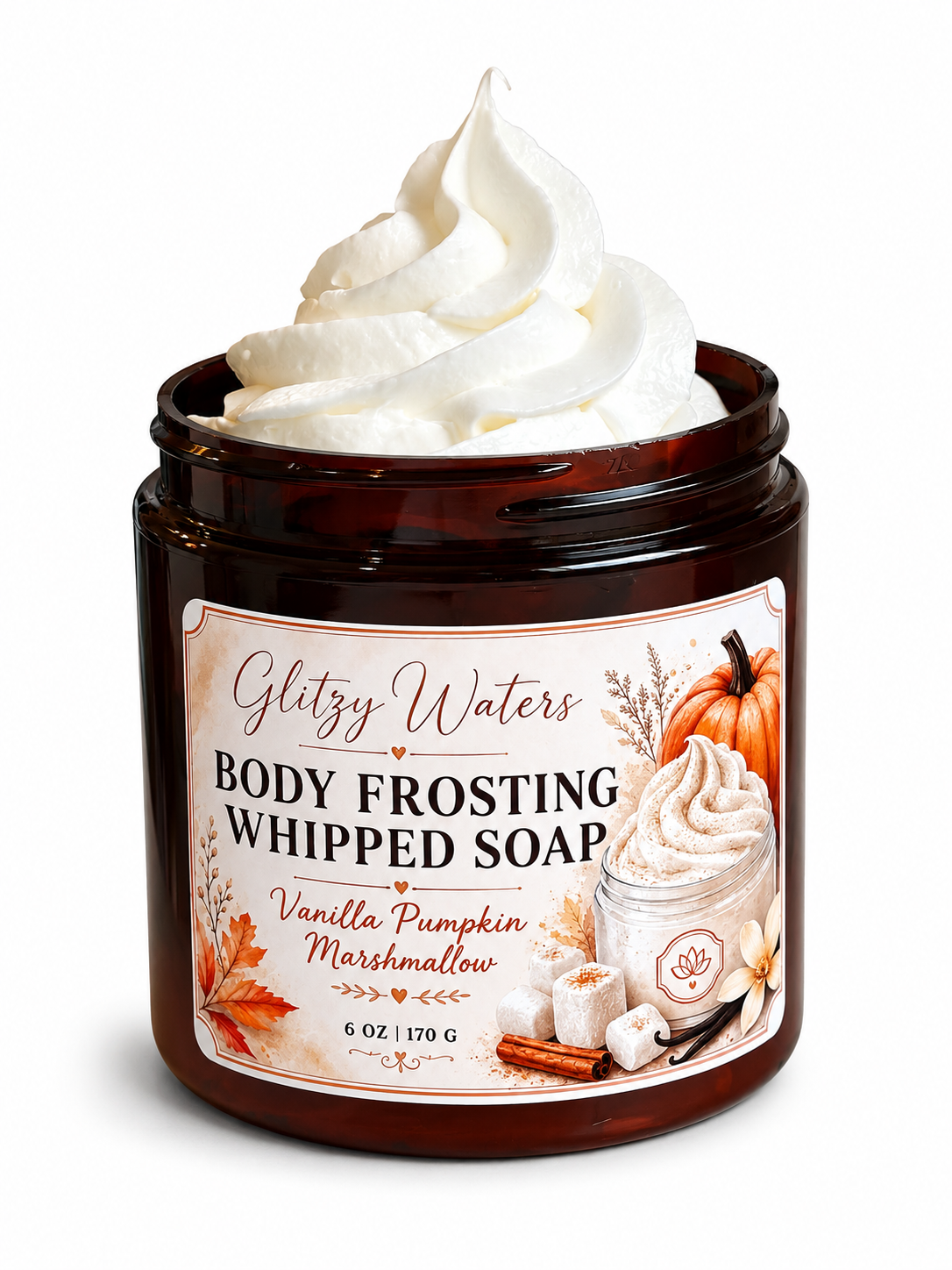 Vanilla Pumpkin Marshmallow Body Frosting Whipped Soap