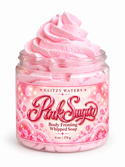 Pink Sugar Body Frosting Whipped Soap – handcrafted whipped soap by Glitzy Waters