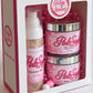 Pink Sugar Gift Set side view — boxed bath and body gift set by Glitzy Waters