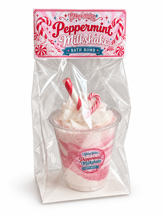 Mini Peppermint milkshake Bath Bomb – handcrafted bath bomb by Glitzy Waters