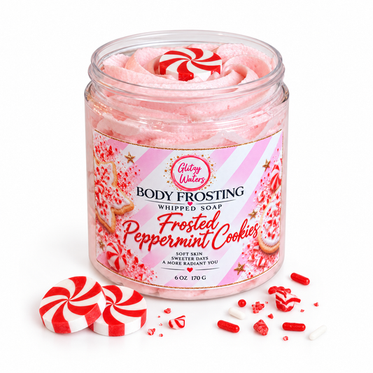 Frosted Peppermint Cookies Body Frosting Whipped Soap – handcrafted whipped soap by Glitzy Waters