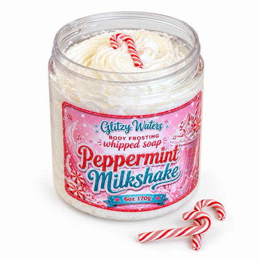 Peppermint Milkshake Body Frosting Whipped Soap – handcrafted whipped soap by Glitzy Waters