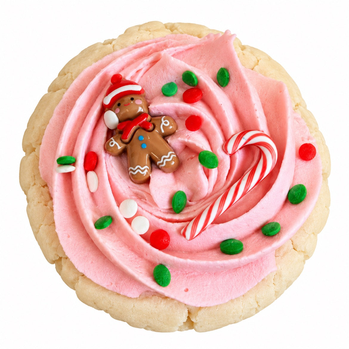 Bubble Bath Cookie in Frosted Peppermint Cookies by Glitzy Waters — frosted cookie bath treat with gingerbread topper