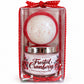 Frosted Cranberry Gift Set by Glitzy Waters — whipped soap and bath bomb in a clear gift box with red bow