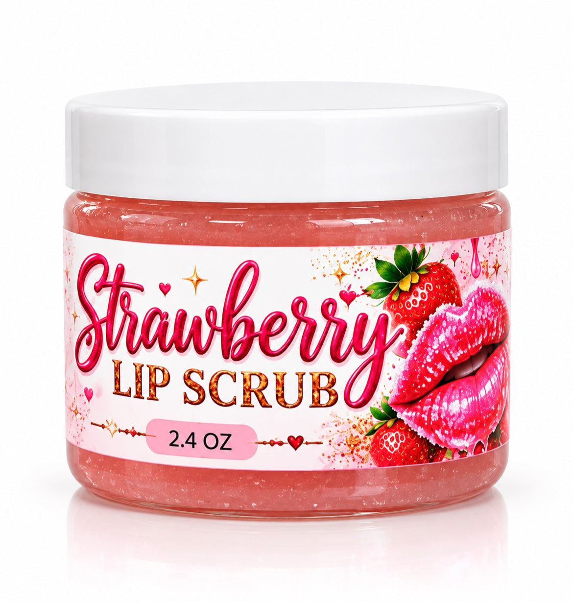 Strawberry Lip Scrub by Glitzy Waters — 2.4 oz jar